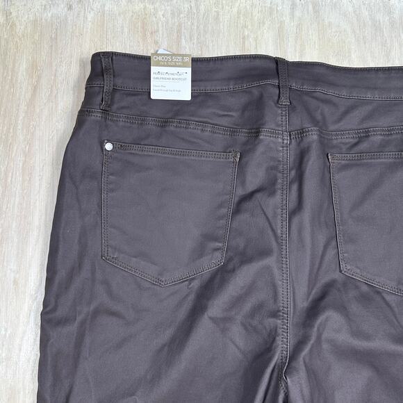 NWT Chico’s Perfect Stretch Girlfriend Bootcut Pants Dark Brown Classic Rise 16 - Picture 13 of 13